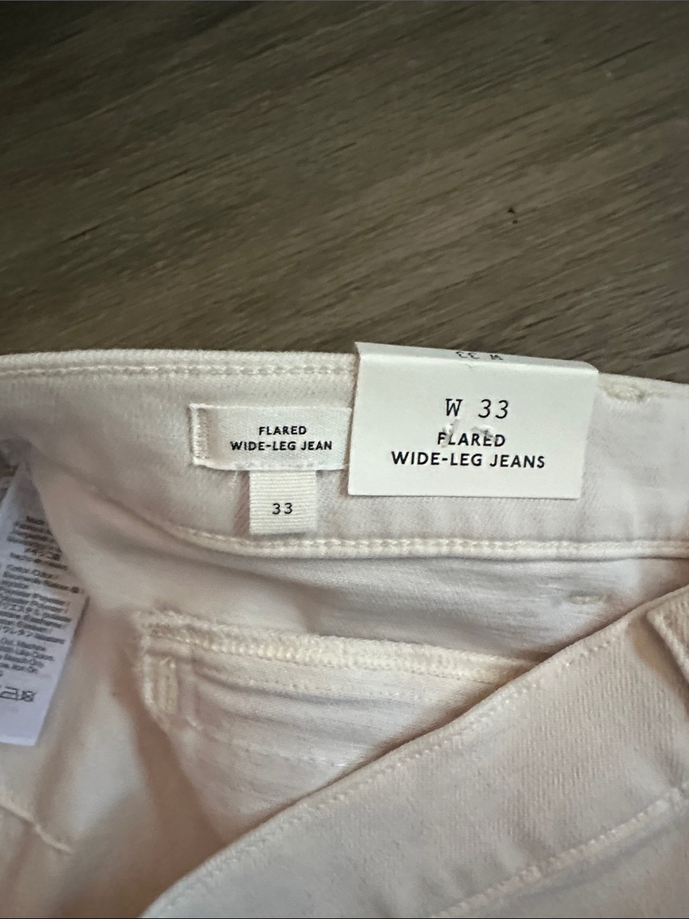 Madewell NWT flared crop Wide-Leg High-Rise Jeans vintage ivory women’s size 33 - Picture 7 of 14